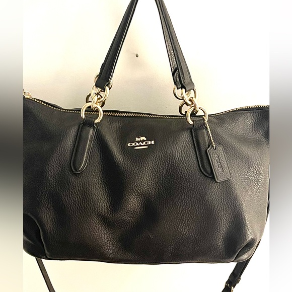 Great COACH Elly Satchel Black Pebbled Leather w/Gold-tone Hardware (F30565) - Picture 12 of 12